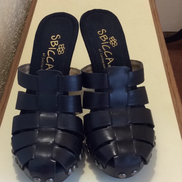 SBICCA BLACK LEATHER HEELS - Picture 4 of 6